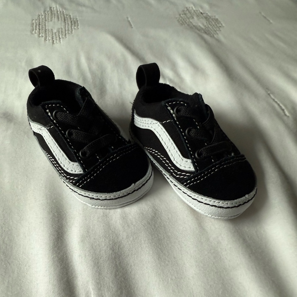 Vans Old Skool Crib Sneakers - Black and White